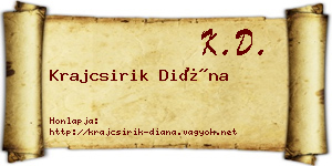Krajcsirik Diána névjegykártya