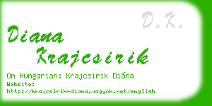 diana krajcsirik business card